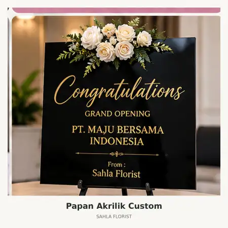 Papan Bunga Akrilik Modern Cikande